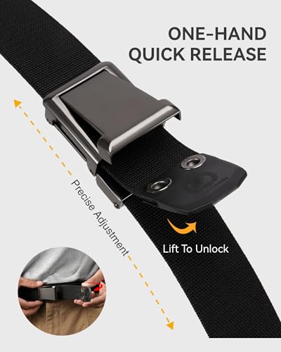 CHAOREN Tactical Belt Men - 1.5" Stretch Nylon Gun Belts for Mens - Quick Release Slide Buckle for Military Work EDC Hiking3