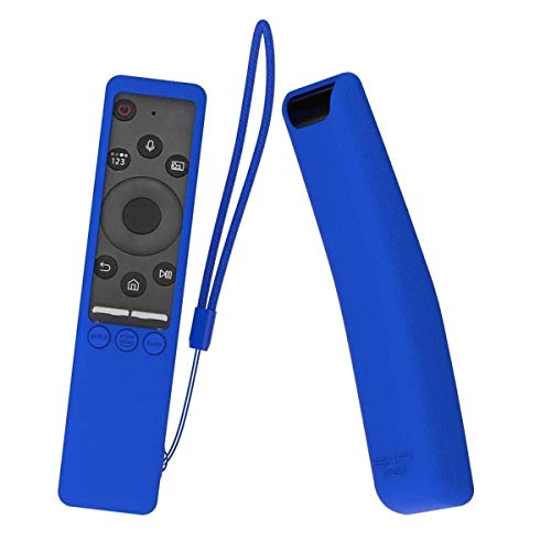 Image of Oboe Sikai Silicone Case Compatible with Samsung BN59-01312A QLED 8K 4K Smart TV Remote Shockproof Protective Remote Cover Skin-Friendly Anti-Slip Anti-Lost with Remote Loop (B-Blue)