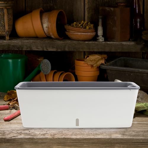 Bac de plantation rectangulaire Levemolo en plastique PP avec réservoir d'eau - 7