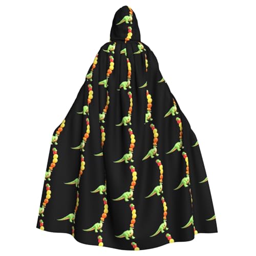 HJFCZH Capa grande con capucha de dinosaurio con globos en la cabeza, estampado de Halloween, para adultos, con pajarita, sin cremallera