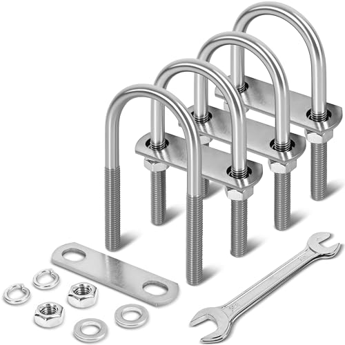 Image of 4 Sets M10 U Bolts 2 Inch Wide, 3 /8 inch x 2 inchW x 4-1 /2 inchL