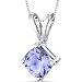 14 Karat White Gold Cushion Cut 1.00 Carats Tanzanite Pendant