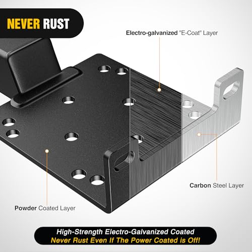 Image of Nilight Universal Trailer Hitch Winch Mounting Plate with 2'' Receiver Hitch Winch Bracket Winch Mounting Heavy Duty Steel 3600Lbs for ATV UTV SUV Truck Pickup Lawn Garden Equipment
