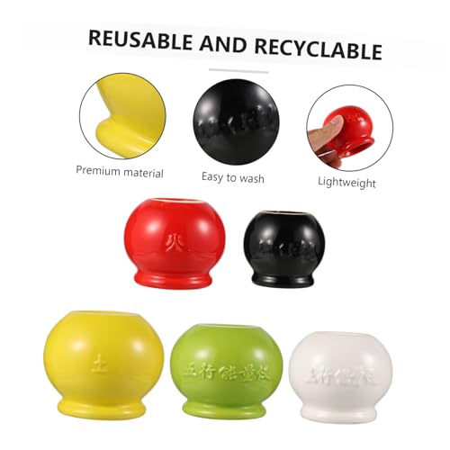 Set profesional de ventosas al vacío de 5 piezas, kit colorido para terapia de ventosas con succión ajustable y fondo hundido, ideal para masajes y alivio del dolor, apto para uso doméstico o en spa miniatura 7