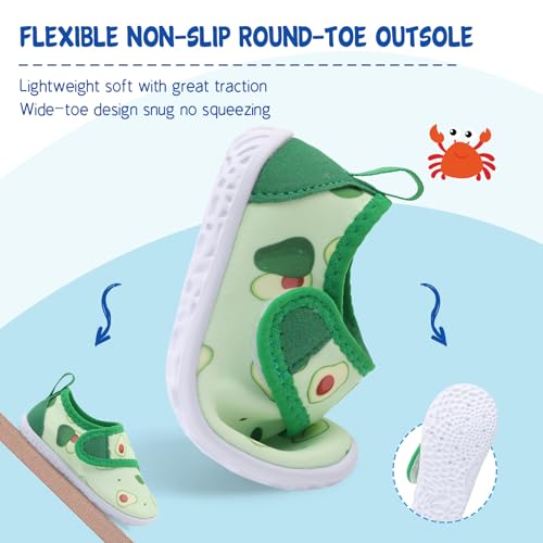 Image of LeIsfIt Toddler Water Shoes Boys Girls Barefoot Aqua Socks Kids Breathable Quick-Dry Swim Shoes for Beach Pool Surf