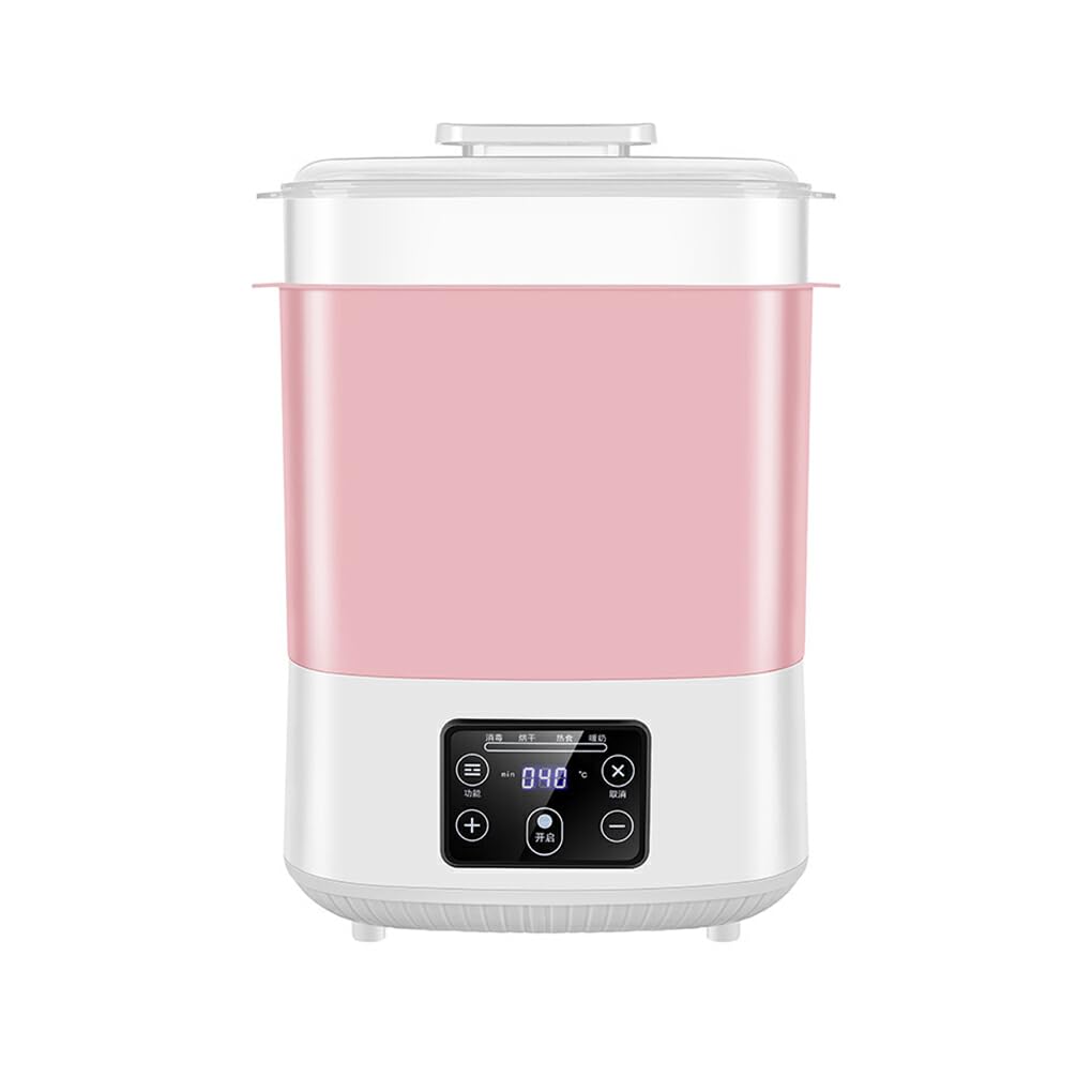 VUIUYOIES Special Bottle Sterilizer - Double Layer Power Off Protection Milk Warmer PP Sterilized Drying Baby Automatic Power Off, Pink