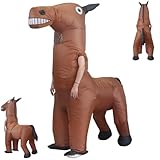 Design accrocheur: la forme de cheval gonflable dynamique et réaliste attire instantanément l'attention et ajoute une touche hilarante et fantaisiste à toute fête ou événement costumé, faisant de vous le centre d'attention partout où vous allez.