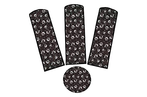 Image of Stylista Waterproof & Dustproof Three Blade Ceiling Fan Cover with attachable Enclosure Set of 2 Fan Covers Floral Pattern Dark Brown
