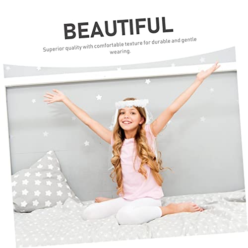 VICASKY Flower Wreath Veil Headband for Boy Girl Elegant Floral Hair Accessory for Weddings First Communions Special Occasions Beautiful Lace Design with Veil for Girls3