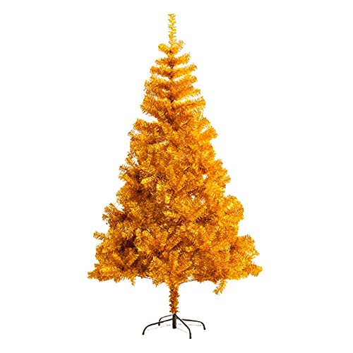 ?rbol de Navidad sin iluminación con bisagras y soporte de Metal sólido lujoso árbol de Navidad completo con hojas de oto?o decoración navide?a para interiores y exteriores árbol de Navid (A 180cm/6ft