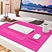 MOSISO Keyboard Mouse Pad Set, Large Gaming Mousepad&Keyboard Wrist Rest&Mouse Wrist Rest&Coaster, Ergonomic Non-Slip Mousepad&Easy Typing Cushion with Memory Foam for Home Office, Bright Rose
