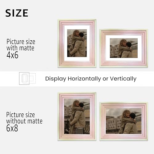 Image of Art Street Luxury Photo Frame for living room, Modern Step Design Photo Frames for Photograph, Art Work, Kids Room Set of 9 (6x8 Inch, Pink)
