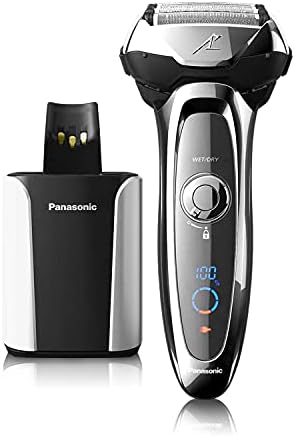 Panasonic Arc5 Electric Razor for Men, 5 Blades Shaver and Trimmer - Sensor Technology, Automatic Clean and Charge Station, Wet Dry, Silver