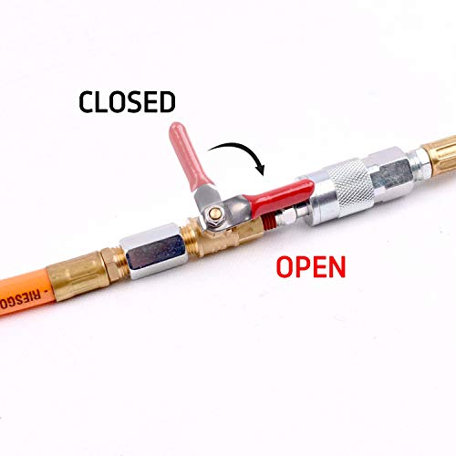 Wynnsky 1/4" Heavy Duty Air Compressor Brass Ball Valve Shut Off Switch, 1/4 Inch Male And Female Npt Thread Pipe Fitting #TOP2