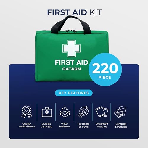 Gatarn 220 Piece First Aid Kit Bag | Includes Eyewash, 2 x Instant Cold Ice Packs & Emergency Car Blanket | Complete Medical & Survival Kit for Home, Car, Office, Caravan, Travel & Sports - Image 6