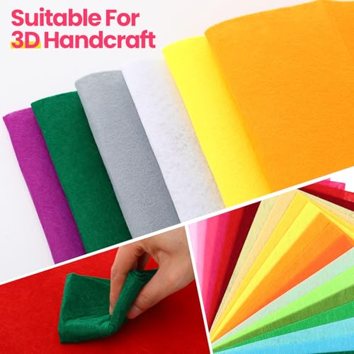 Image of Reginary 120 Pcs 8 x 12 Inch & 8 x 35 Inch Felt Sheets Bulk for Craft 40 Assorted Color Felt Fabric Squares Stiff Paper for Back to School Fall Festival Holiday DIY Craft Sewing Patchwork (Warm)