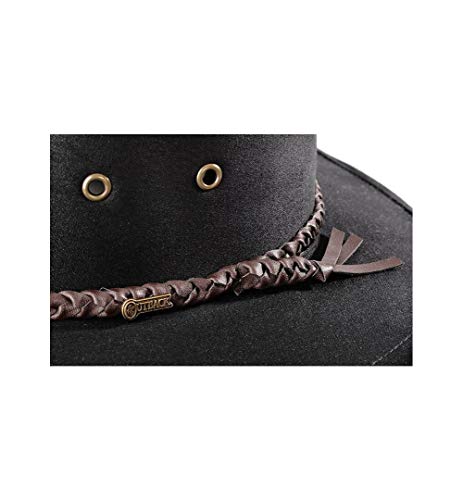 Image of Outback Trading Company Unisex 1486 Grizzly UPF 50 Waterproof Breathable Western Cotton Oilskin Hat