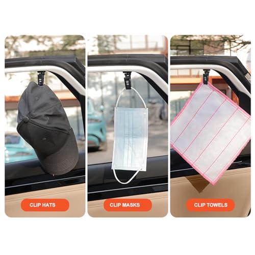 Clip De Gancho De De Coche/2 Piezas De ABS, Colgador De Almacenamiento Adhesivo, Organizador Interior Automotriz | Soporte Universal Parasol Panel De Instrumentos Permiso De Conducir - imagen 4