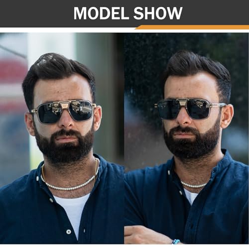 Retro Polarized Square Sunglasses Men Women Vintage Pilot Rectangular Metal Designer Style Shades Eyewear2