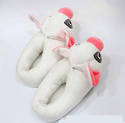 SKLHSIL Winter Pluche Slippers,Wit Varken Vorm Herfst Binnenhuis Memory Foam Zacht Dikker Warme Pluche Schoenen Vrouw Slippers, Geschikt voor Mannen Vrouw Koppels Schoenen Antislip Vloer Schoeisel, 42,43 - Image 3
