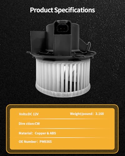 Image of PM9365 HVAC Heater Blower Motor Compatible with BUI /CHV /GMC Vehicles, Enclave 2008-2012 Front, Silverado 1500 2500 3500 HD Traverse, Acadia 2007-2012, Sierra 1500 2500 3500HD