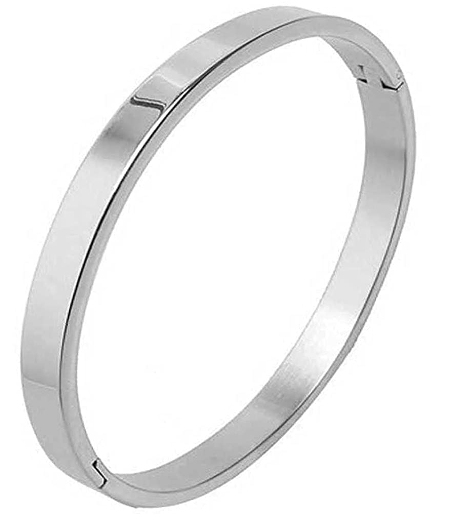 De-Ultimate (6cm Diameter) Unisex Stylish Trending Silver Color Fashionable Valentines Day Special Stainless Steel Metal Plain Openable Lock Friendship Hand Cuff Wrist Kada Bangle Couple Bracelet (B09DPXWJTP) Amazon Price History, Amazon Price Tracker