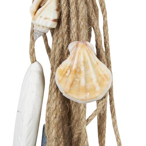 Deco 79 Jute Rope Fish Home Wall Decor Layered Hanging Wall Sculpture with Blue Starfish and Shell Accents, Wall Art 6" x 2" x 24", Brown - Image 4