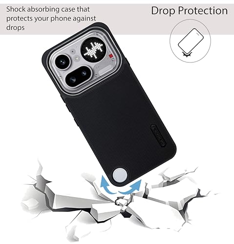 Image of NIUKIN Super Frosted Shield Pro Soft Back Case for Nothing Phone 4a Pro 5G | Camera Ring | Shockproof Scratchproof Cover | Black