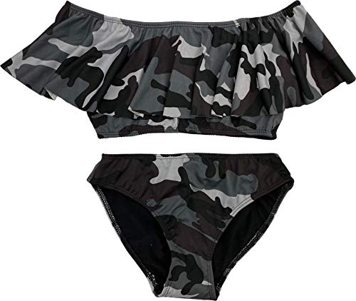 Image of Cheryl Creations Kids Girl's Cute & Comfortable Two Piece Ruffle Front Bathing Suit Bikini | Swimsuit