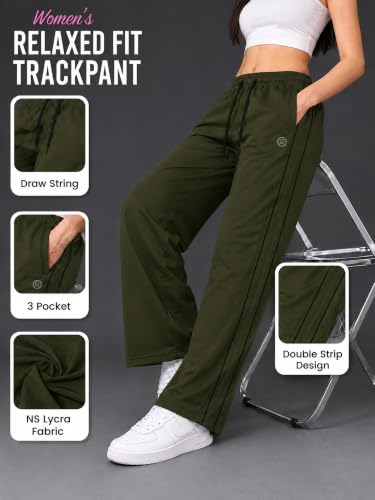 Image of CHKOKKO Track Pants for Woman Workout Botton Wear Relaxed Fit Lightweight Quick Dry Sports Trousers for Woman Stylish Gym, Yoga and Travel Casual Lower