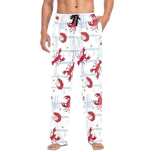 Joisal Funny Doodle Dogs Mens Cotton Pajamas Loose Men's Lounge Pants