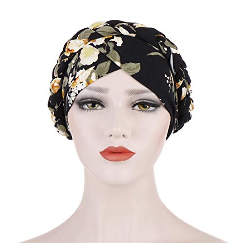 Elegant Braid Muslim Hijab Turban Head Wrap Cap Headwear India Hat Cancer Chemo Caps2
