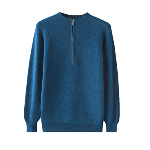 Pull col roulé homme hiver chaud en cachemire zippé grande taille