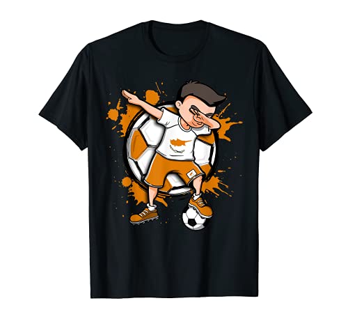 Dabbing Niño Boy Chipre Fútbol Jugador Dab Sport Deporte Camiseta
