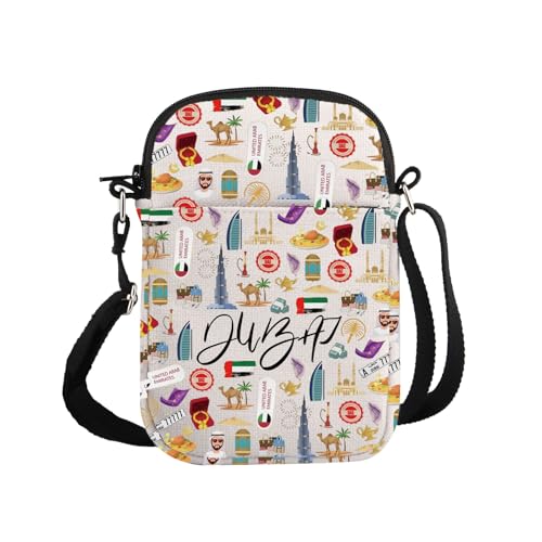 G2TUP Dubai Lover Gift Dubai Design Crossbody Bag Dubai Vacation Trip Travel Bag Dubai Symbols Gift