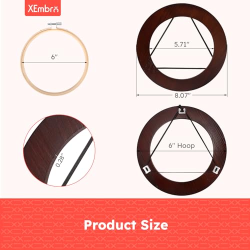 Image of XEmbro 6 Inch Embroidery Hoop Frame for Hanging Christmas Sewing Ornaments, Decorative Embroidery Frame for Display Finished Embroidery & Cross Stitch Arts