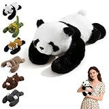 nnOuOnn Peluche lestée Panda, Kawaii Animaux lestés pour Peluche Anti Stress Apaisante Adultes, Doudou Panda Huggy Mignonne Coussin lesté pour soulager l'anxiété et favoriser Le Sommeil (30 cm)