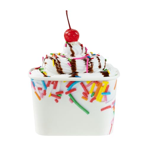 Image of Coppetta 12 Ounce Dessert Cups, 50 Greaseproof Ice Cream Cups - Lids Sold Separately, For Hot And Cold Foods, White Paper Yogurt Bowls, Festive Sprinkle Design, Disposable, Sturdy- Restaurantware