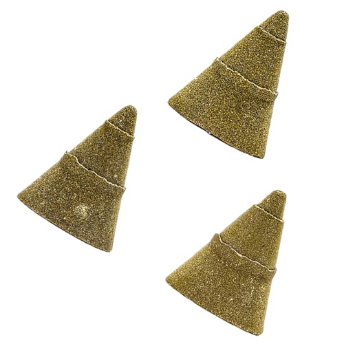 Nawwgy 3Pcs 50 100 200 Grits Cone Grinding Head Brazed Polishing Wheel Metal Working Polishing Grinding Wheel Conical Diamond Grinding Wheel for Angle Grinder