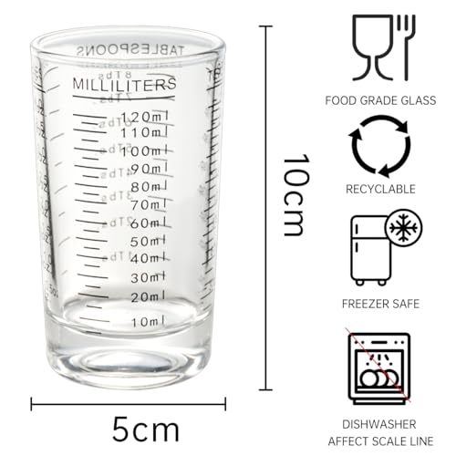 Vaso medidor vidrio 120 ml negro miniatura 6