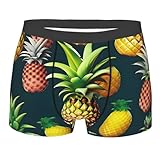 Calzoncillos tipo bóxer suaves con estampado de frutas tropicales para hombre, ajuste elástico, cómodo, casual, deportes, uso diario, Negro, XXL