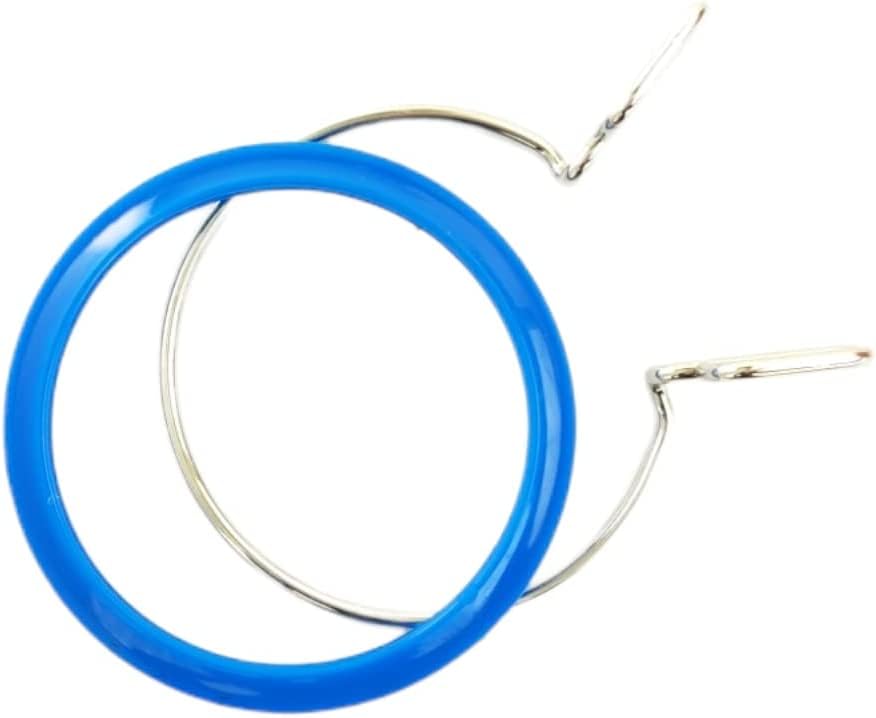 Image of Nurge Metal Embroidery Hoops - Premium Spring Tension Embroidery Hoop for Cross Stitch - Durable Ring with Quick Release Safety Clip - Ideal for Crafters,Beginners & Professionals - Blue - Small