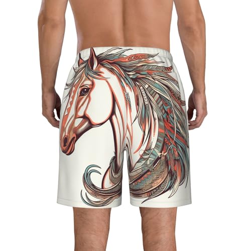 Men's Swim Trunks Quick Dry Bathing Suits Cupid Arrow Love Horse Beach Board Shorts Swimwear with Pockets3