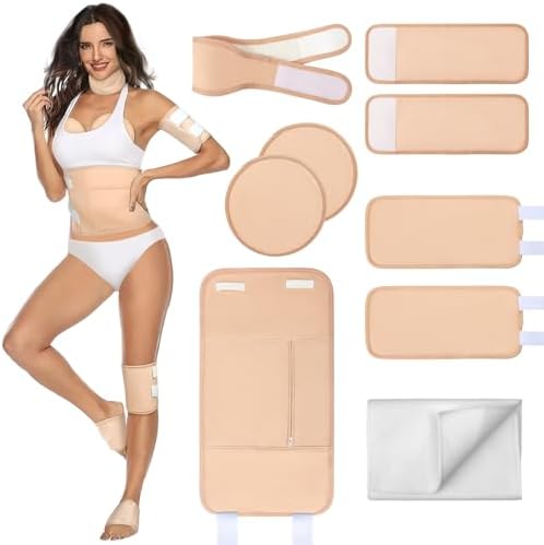 19-Piece Castor Oil Pack Kit - Reusable Body Wraps With Disposable Patches