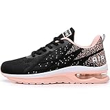 M MAGPER Women Air Running Sneakers Lightweight Walking Athletic Gym Sports Shoes (PeachBlack US 8 B(M))