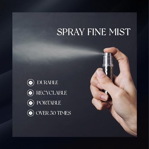 Travel Refillable Perfume Atomizer 0.17fl.oz/5ml. Cologne Pocket Recyclable Portable Sprayer Bottle. Mini Scent Pump Case Dispenser Perfume Container(GOLD)3