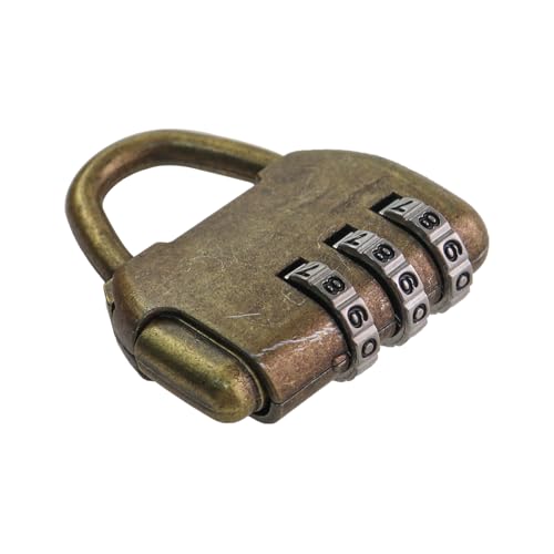 Image of 2PCS 36mm Bronze Mini Vintage Combination Padlock Alloy Steel Luggage Bag Lock for Diaries Small Box Crafts