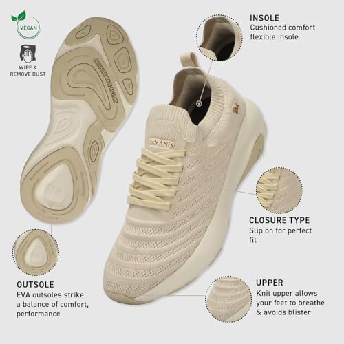 Image of Neeman's Begin Walk Glide Sneakers for Men | Breathable Knit Upper, Cushioned EVA Sole | Lightweight Walking Shoes for Everyday Comfort