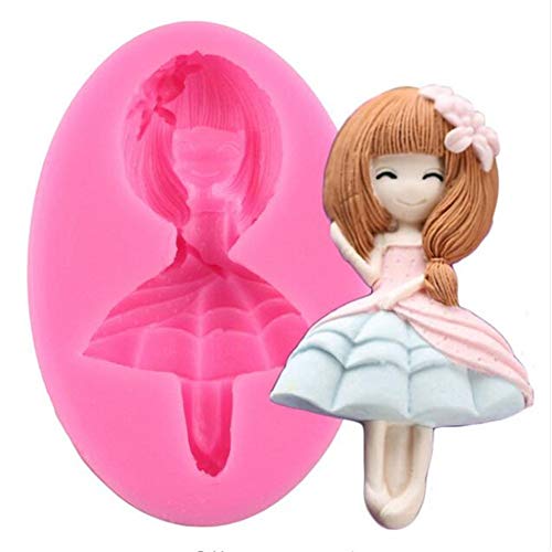 3D Bébé Fille Forme Décoration Gâteau Silicone Moules,Fête DIY Fondant Outils,Fait à la Main Savon Bougie Fimo Argile Confectionner Moule,Plats à Four...