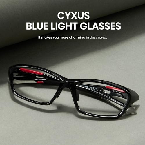 Image of Cyxus Y2K Blue Light Glasses for Women Men TR Frame UV Blocking Computer Glasses Clear PC Lens Eyewear